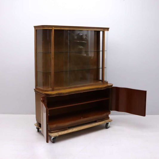 Antique Walnut & Alder Display Cabinet