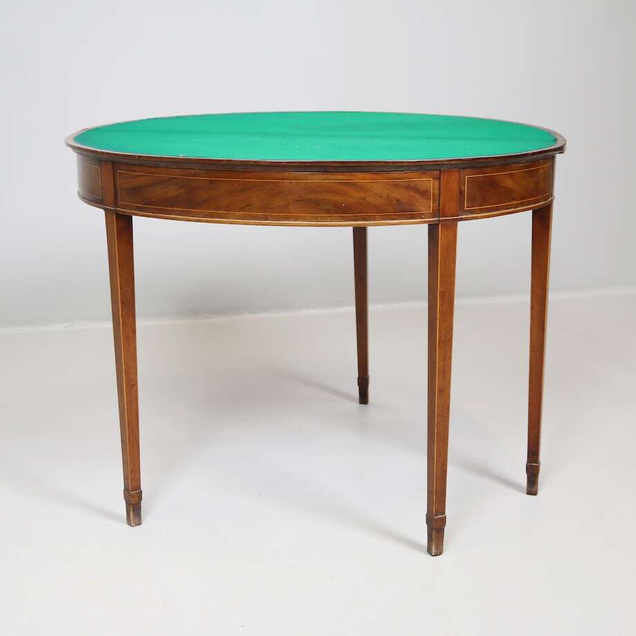 Gustavian Game Table, Late 18th–Early 19th Century, Swedish Neoclassical Antique