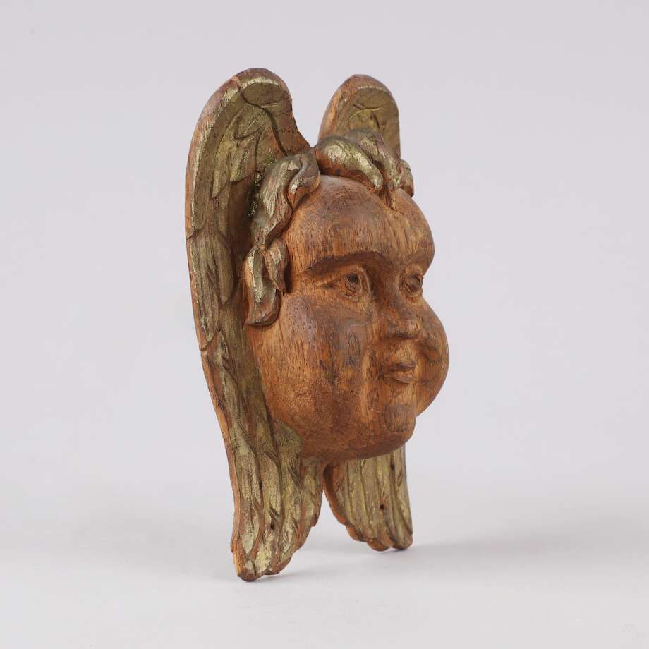 Hand-Carved Angel Head in Oak, 18th–19th Century