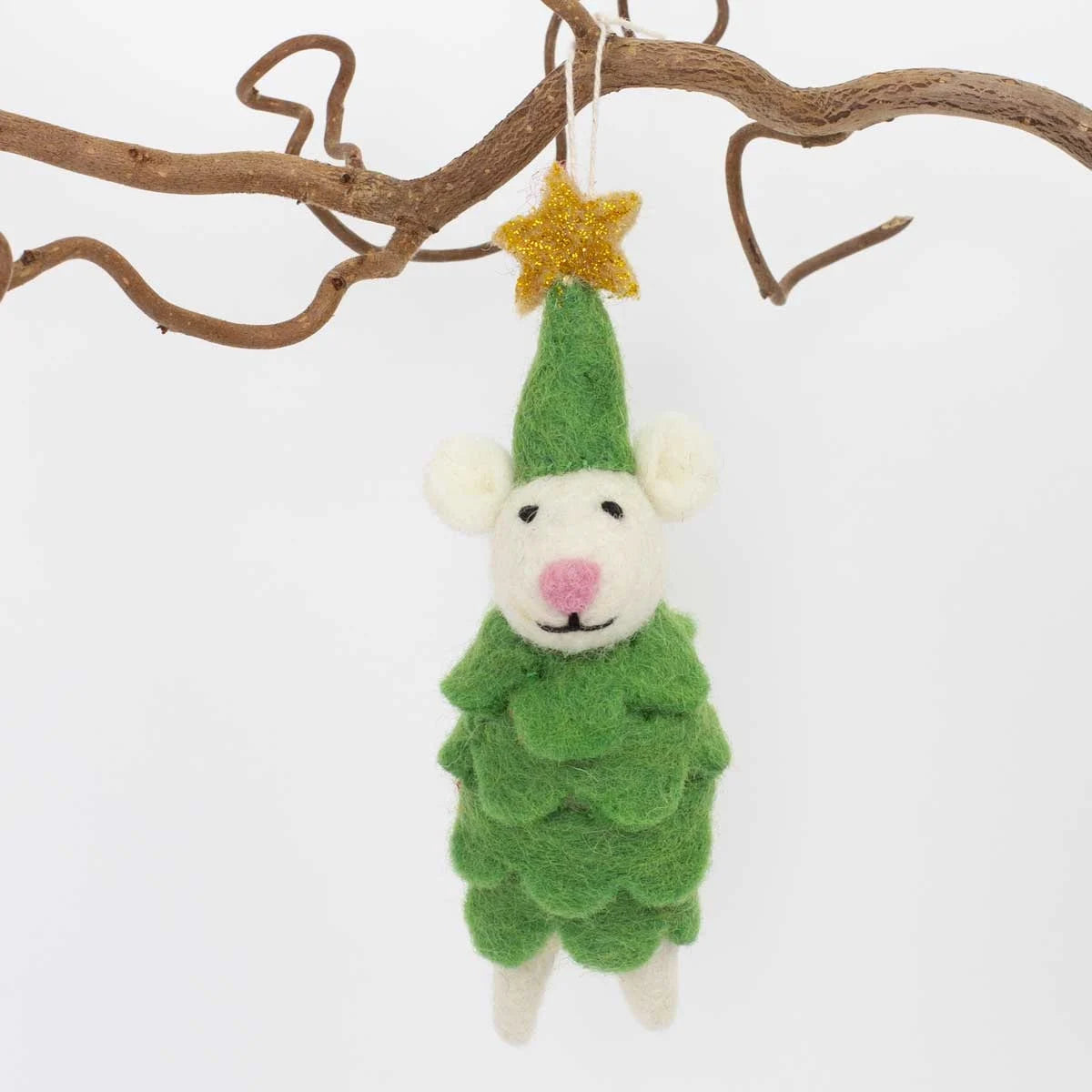 Christmas Tree Mouse with Star | Christmas Ornament