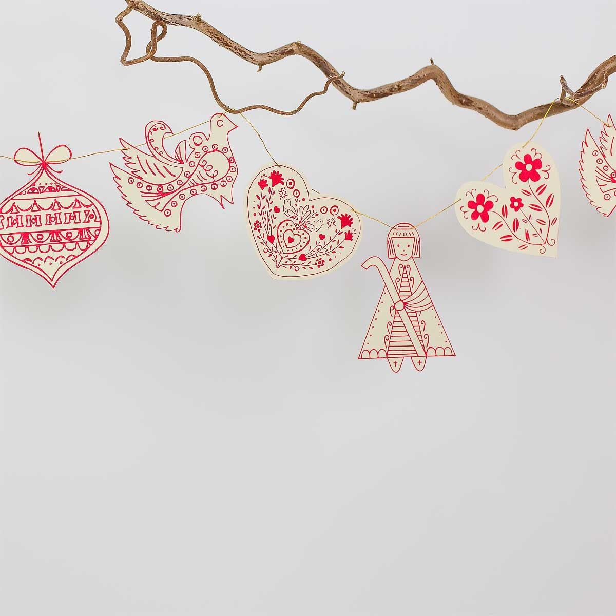 Swedish Pendants Folklore Garland | Christmas Ornament