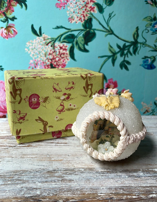 Sugar Egg with Diorama - Vintage Handmade Easter Egg