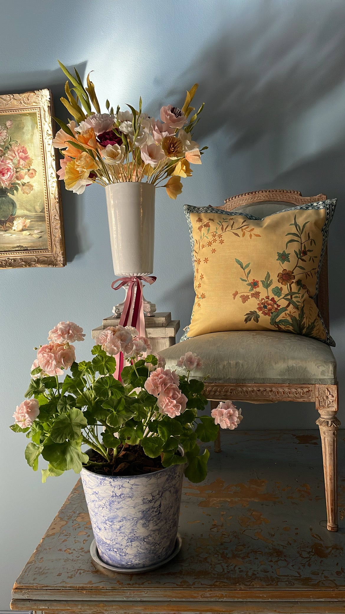 Peacock Toile Sepia Cushion - John Derian