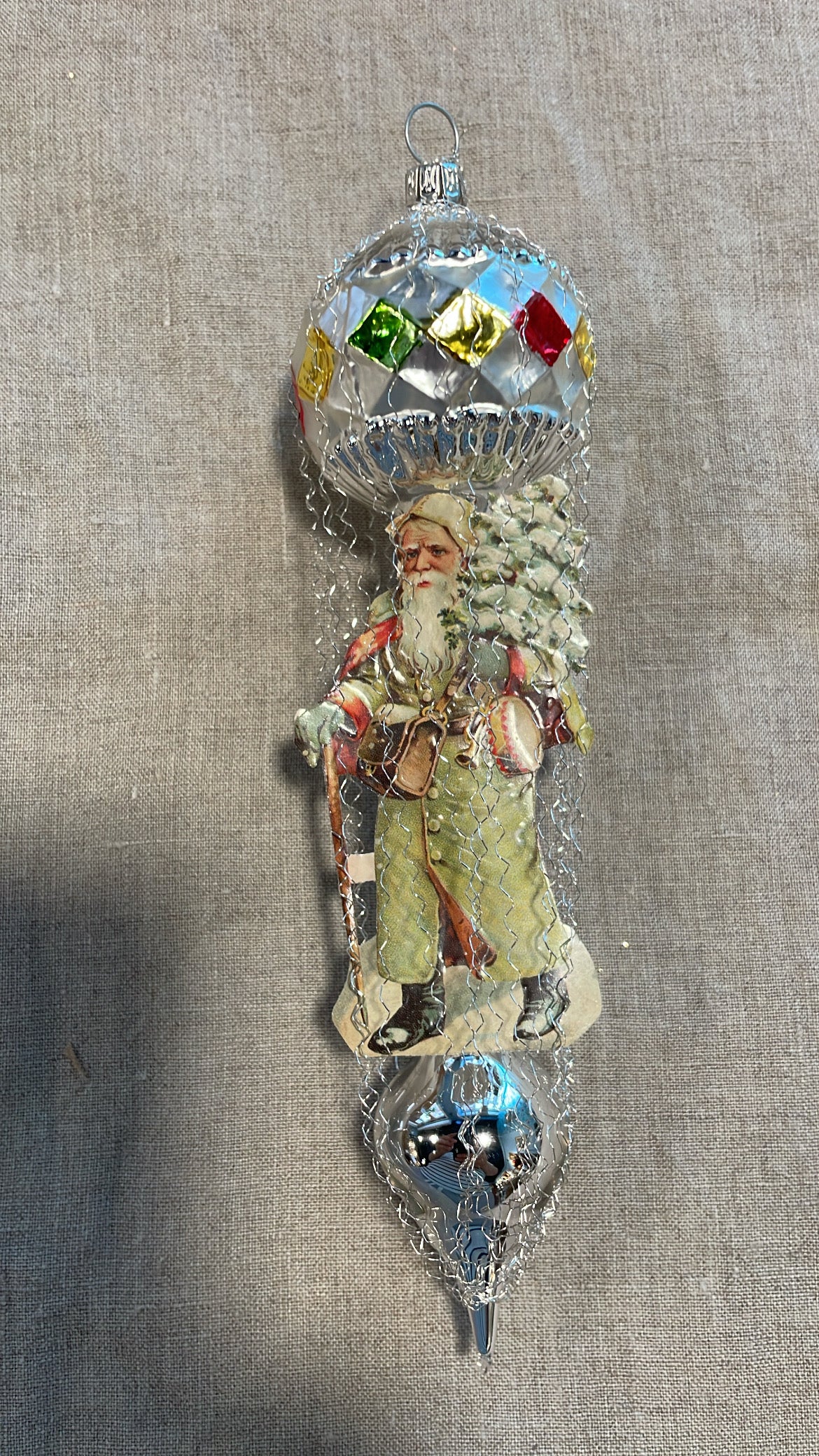 Victorian Balloon Santa | Nostalgie Christbaumschmuck