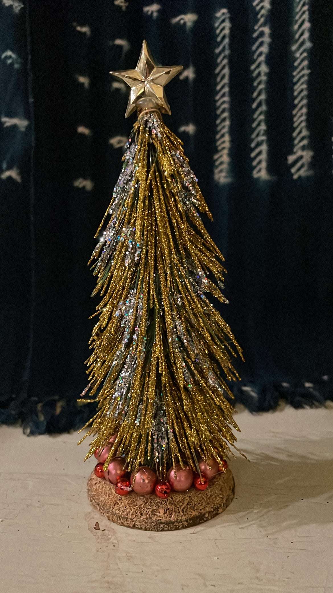 Golden Brush Christmas Tree