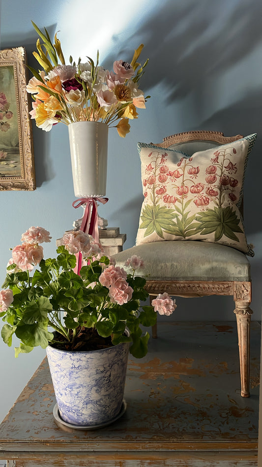 Crown Lily Canvas Cushion - John Derian