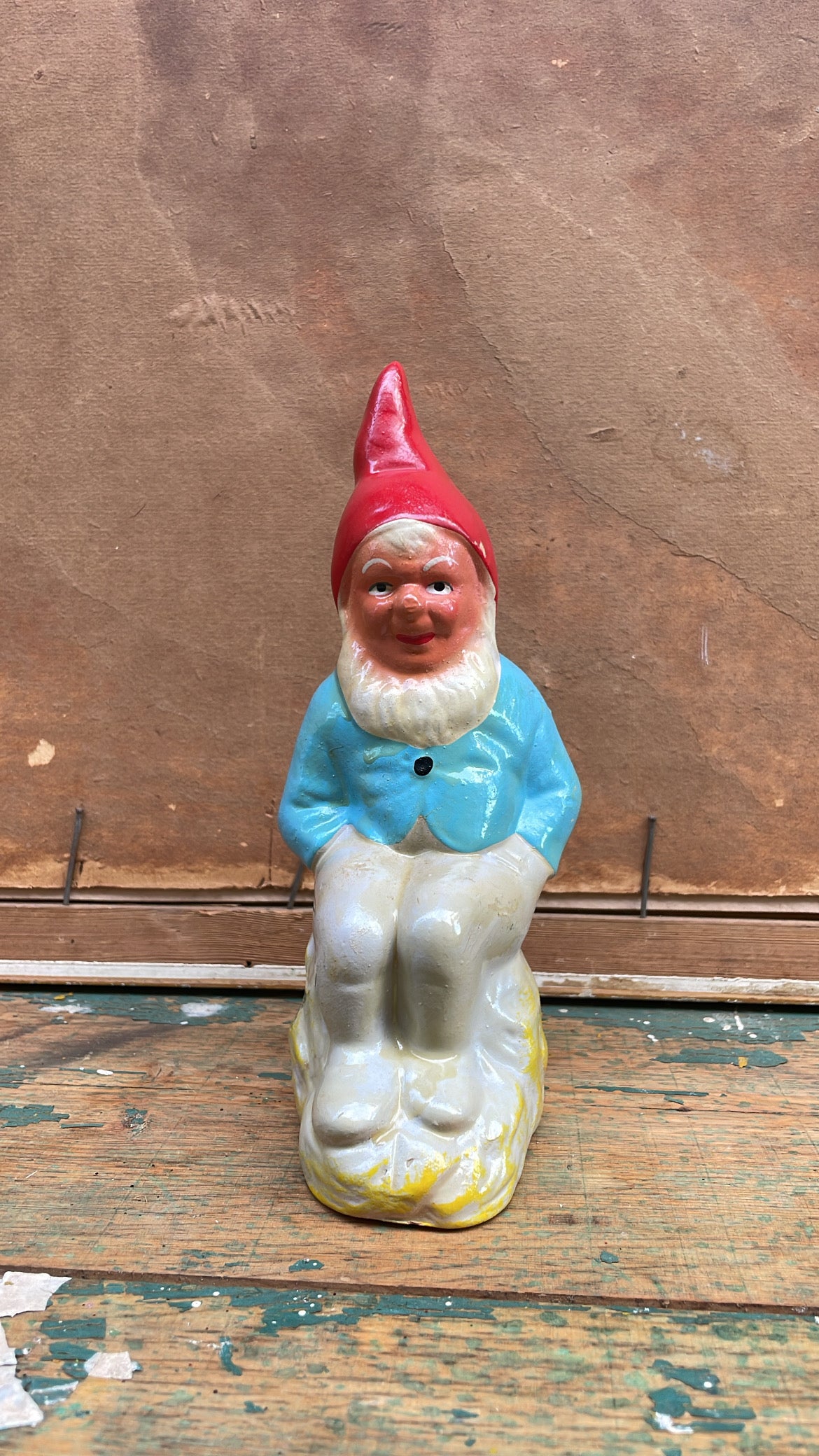 Vintage Seated Scandinavian Tomte Santa Figurine | Swedish Juldekoration