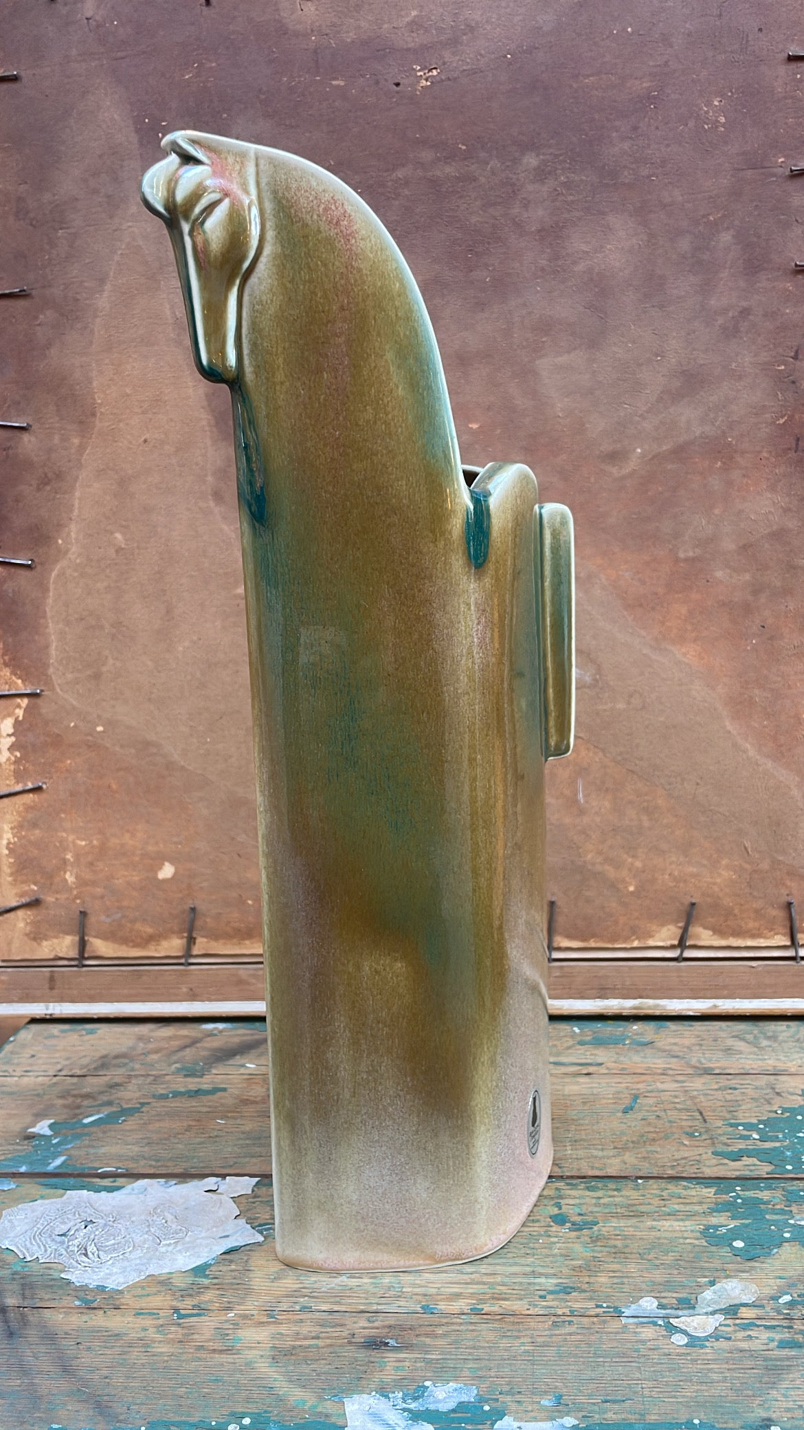 Rosa Ljung Sculptural Ceramic Horse Vase, Sweden, "Wild Horses of the Pampas", Mid-century Modern