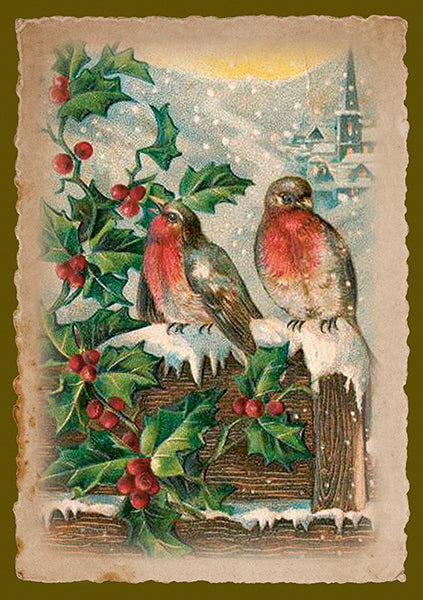 Christmas Birds Folded Card with Envelope | Skona Ting