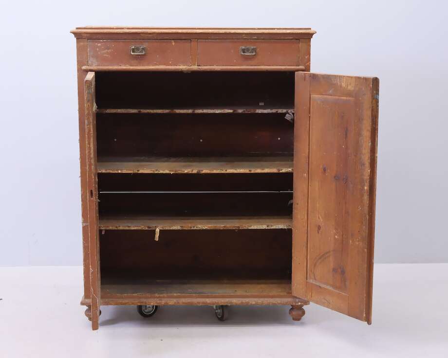 19th-Century Swedish Sideboard in Original Paint | Antique Pine Cabinet - Bon Ton goods