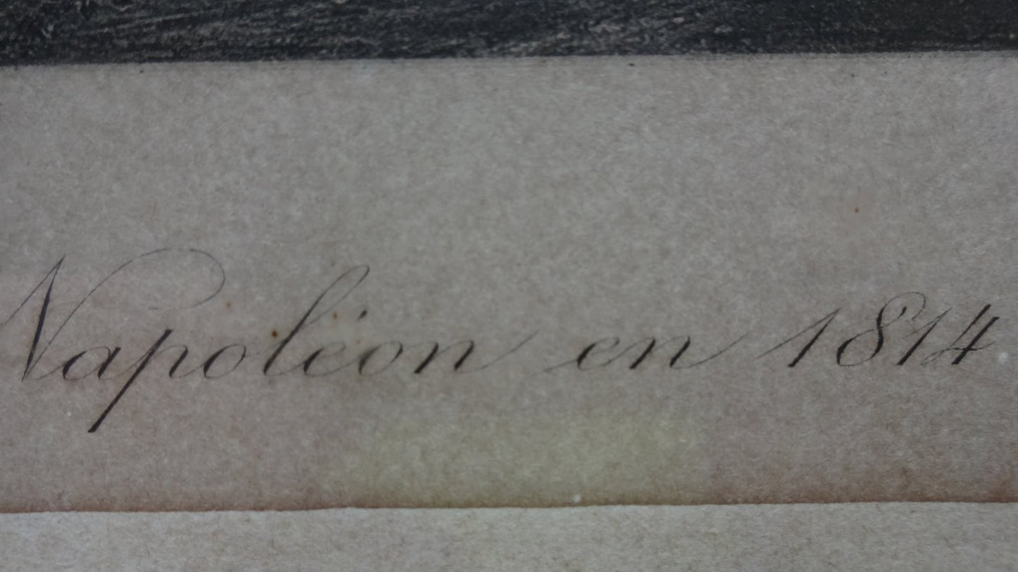 Antique Etching - Emperor Napoleon I of France on horseback, 1814