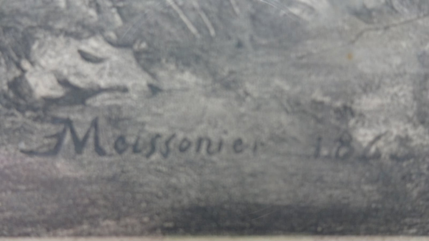 Antique Etching - Emperor Napoleon I of France on horseback, 1814