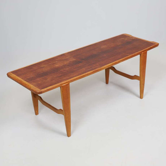 Vintage Scandinavian Coffee Table in Teak & Oak – 146 x 52 cm, Mid-Century Modern