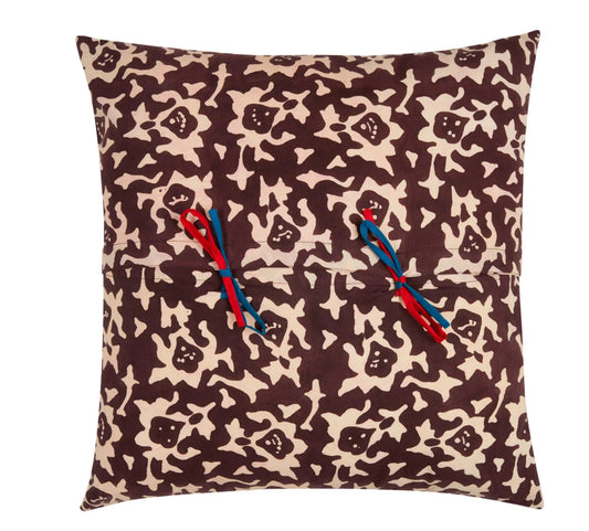 Arabesque Corolla Natural Coffee Cushion Cover 45x45 | Lisa Corti