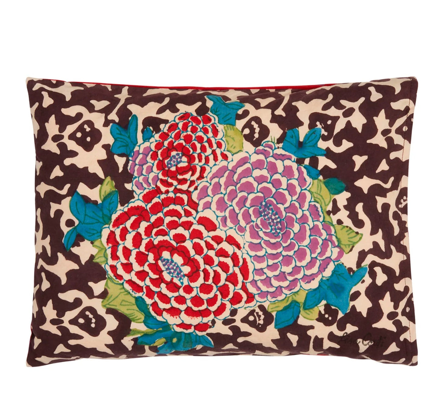Arabesque Corolla Natural Coffee Cushion | Lisa Corti