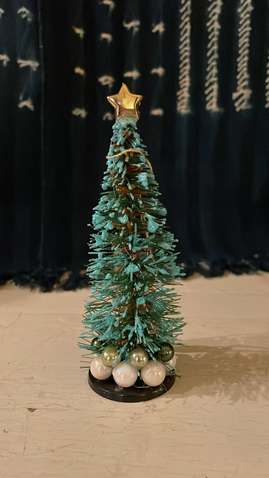 Green Pearl Brush Christmas Tree