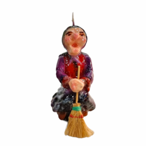 Flying Befana Wax Candle handmade in Italy by Cereria Introna