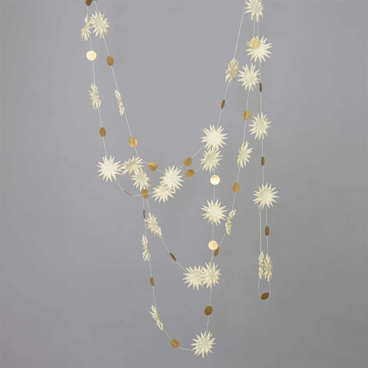Kotte With Gold Dots  - Swedish Garland, White | Christmas Ornament