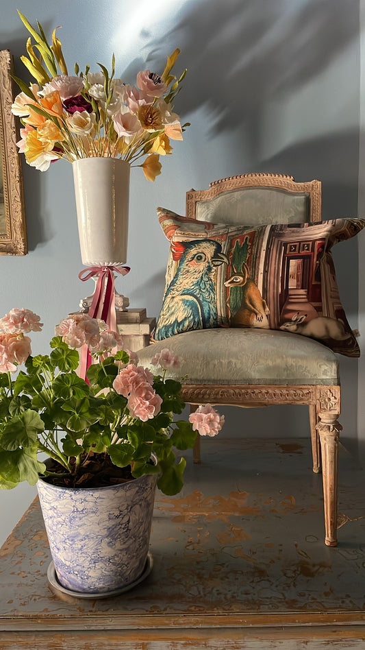 In The Library Sepia Cushion - John Derian