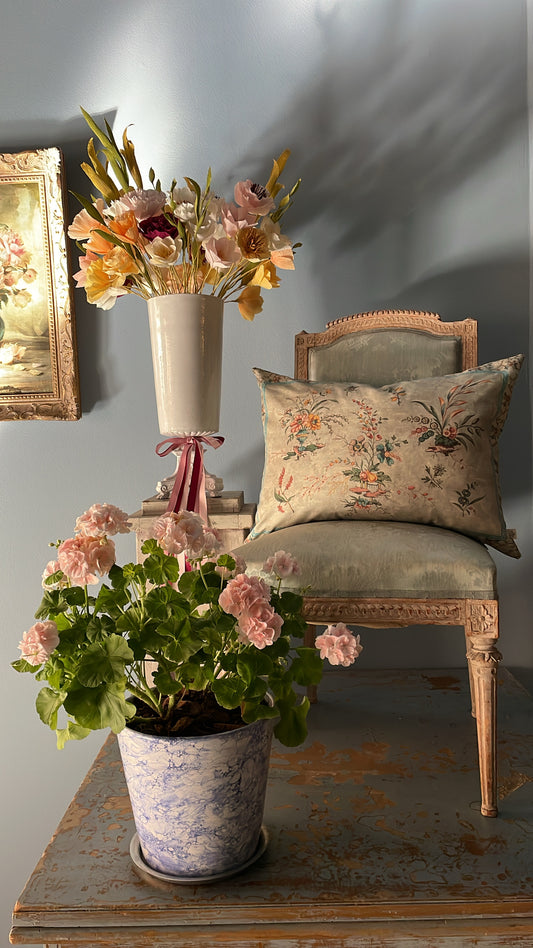 Vintage Floral Linen Cushion - John Derian