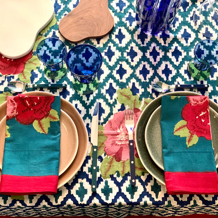 Blue Peacock Napkins - Lisa Corti