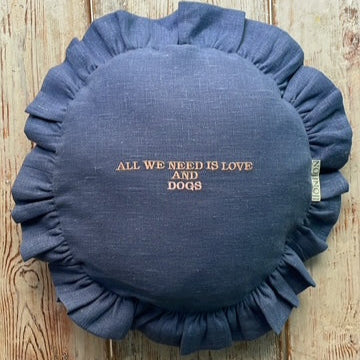 Margret Frill Cushion (Dull-Blue)