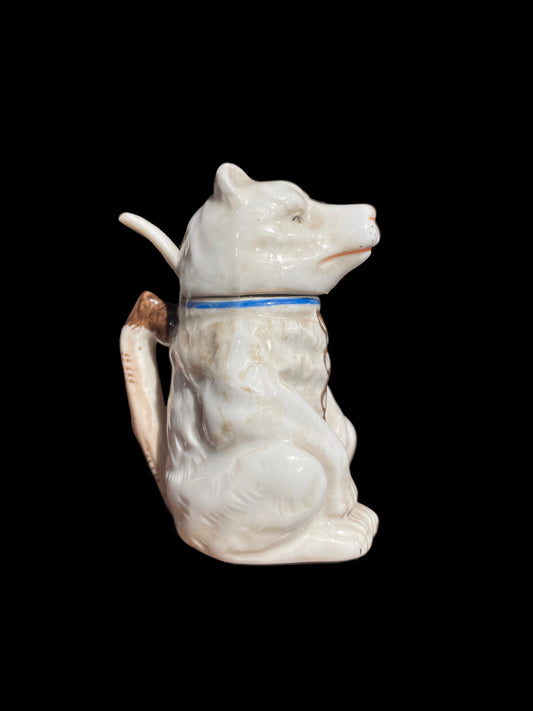 Wolf with Blue Collar and Chain (c. 1880–1900) French Mustard Pot