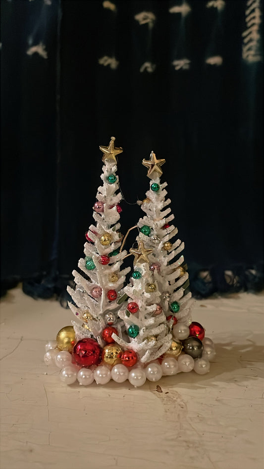 White Pearl Brush Christmas Tree