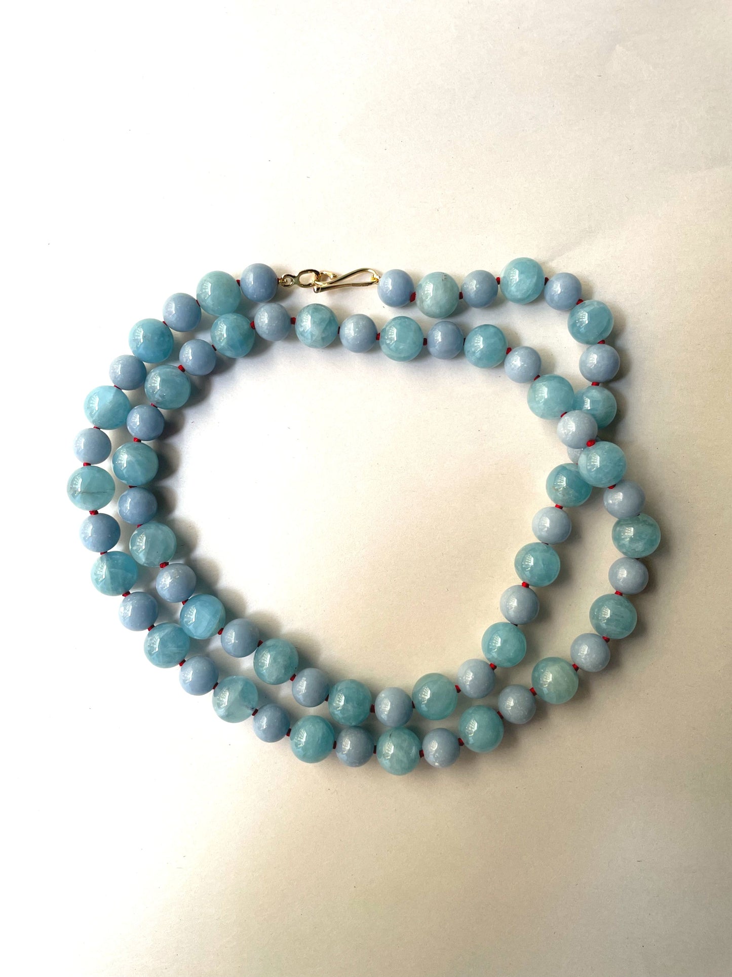 Angelite & Aquamarine Bead Necklace | Mikkel Brøgger