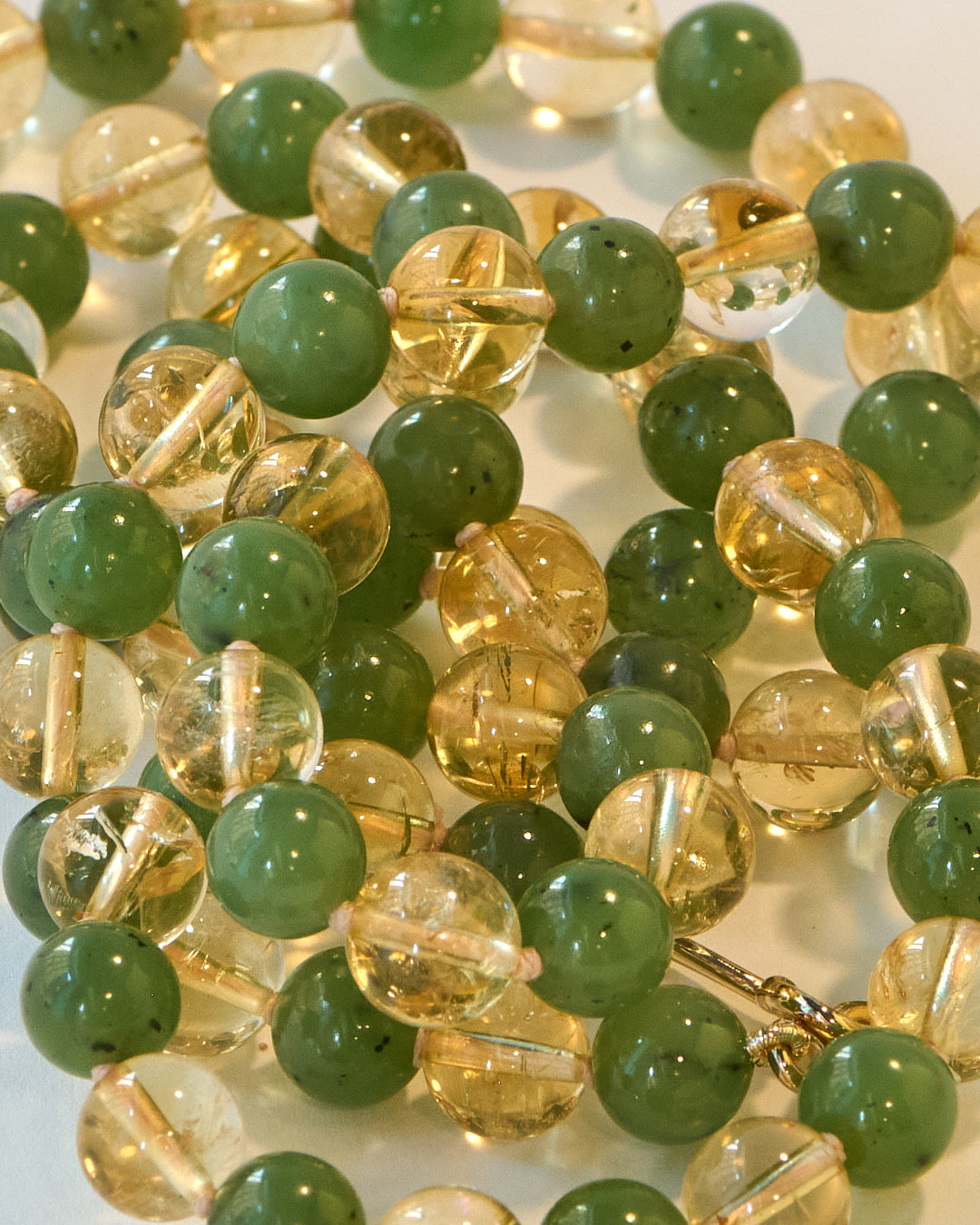 Lemon Citrine & Nephrite Jade Bead Necklace | Mikkel Brøgger