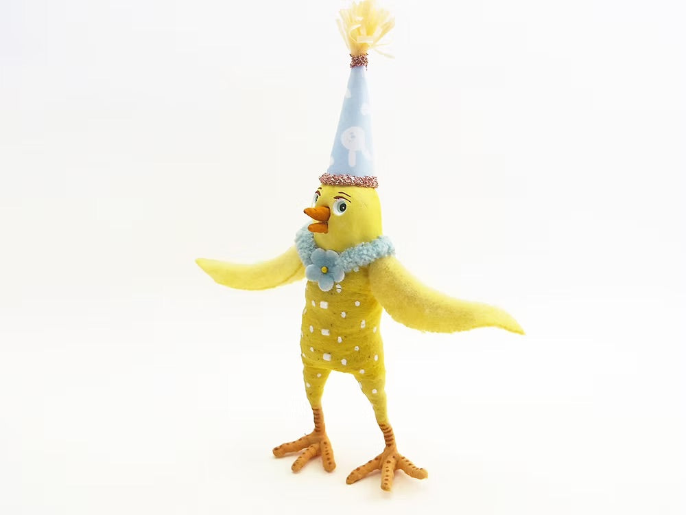 Celebration Chick Figure | Vintage by Crystal Spun Cotton Ornament