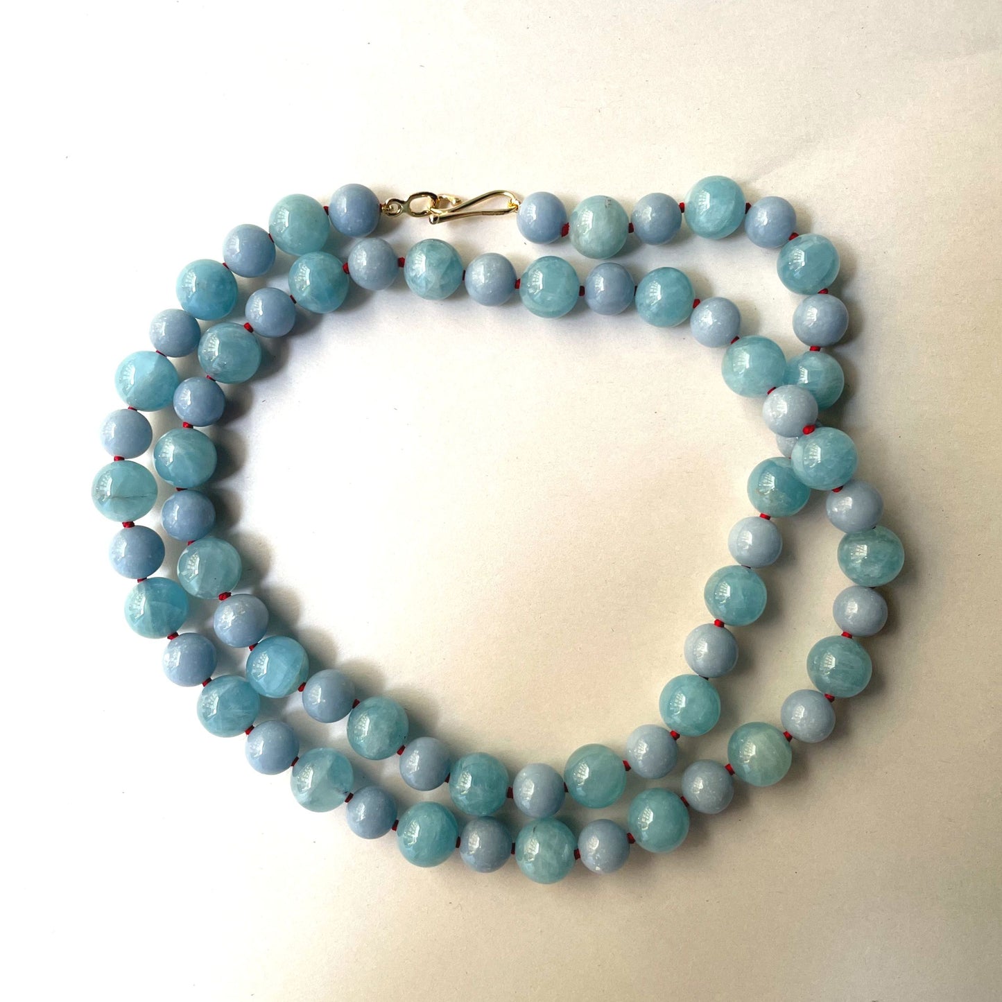 Angelite & Aquamarine Bead Necklace | Mikkel Brøgger
