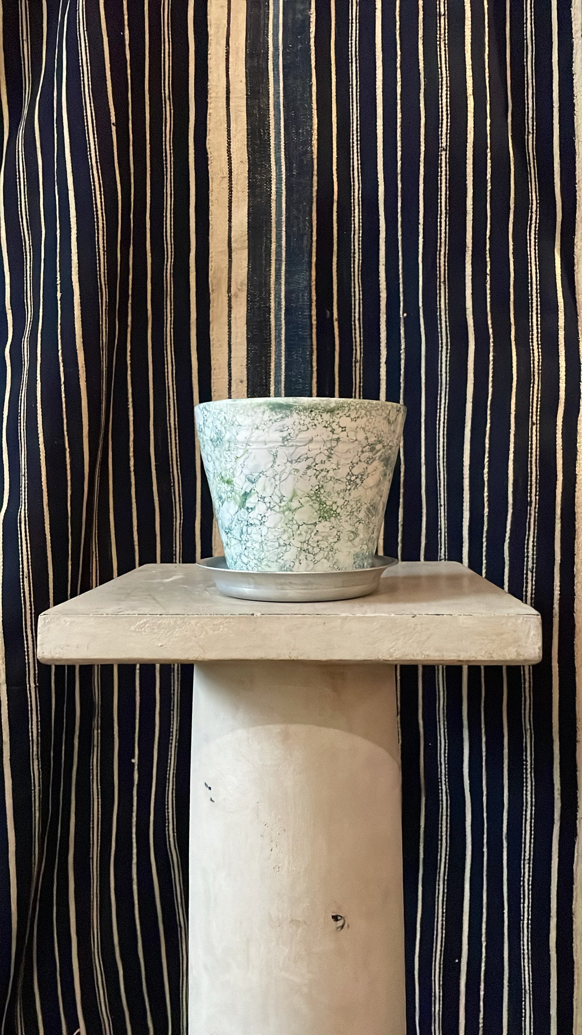 Dark Green Bendtsen Pot Marbleized | Handmade Erik Bendtsen Ceramics