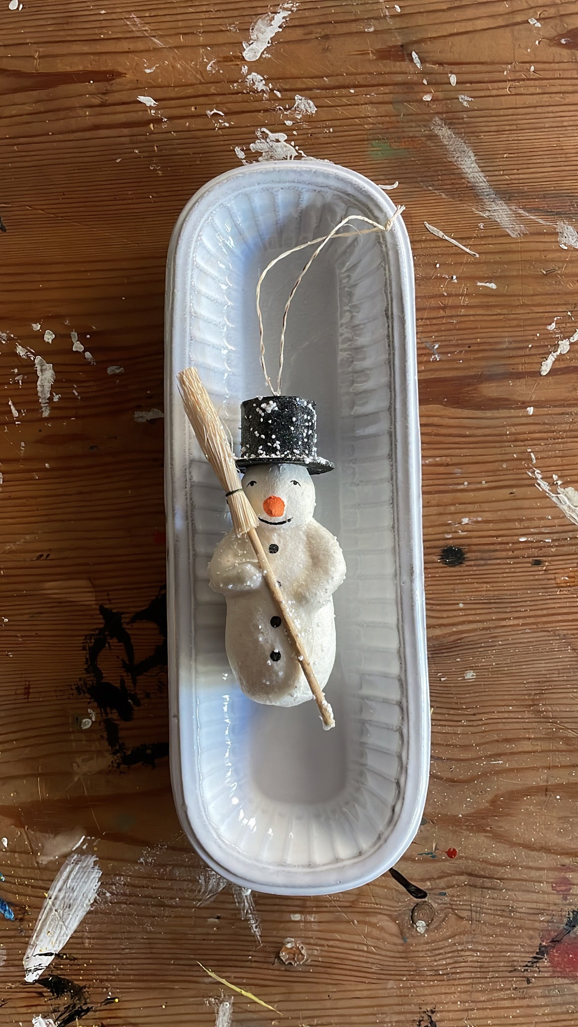 Cotton Snowman | Christmas Ornament