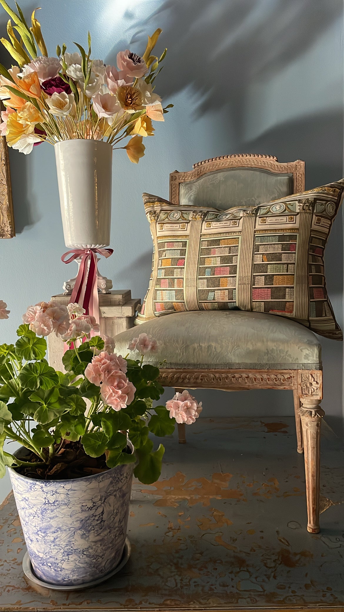 In The Library Sepia Cushion - John Derian