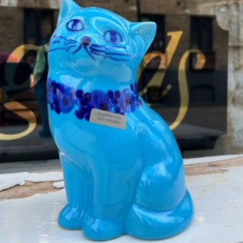 Vintage Blue Cat - Guldkroken blå katt Märta Grunditz