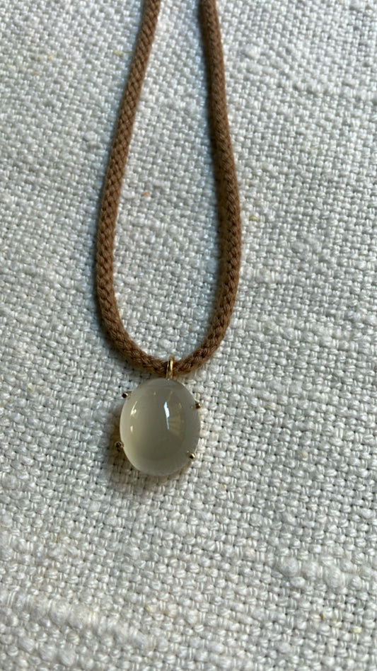 Gold and Moonstone Pendant — One-of-a-Kind Gemstone Necklace | Mikkel Brøgger