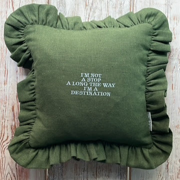 Diana Frill Cushion (Dark Green)