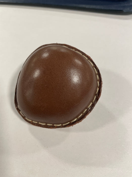 Small Leather Beach Pebble Paperweight #7