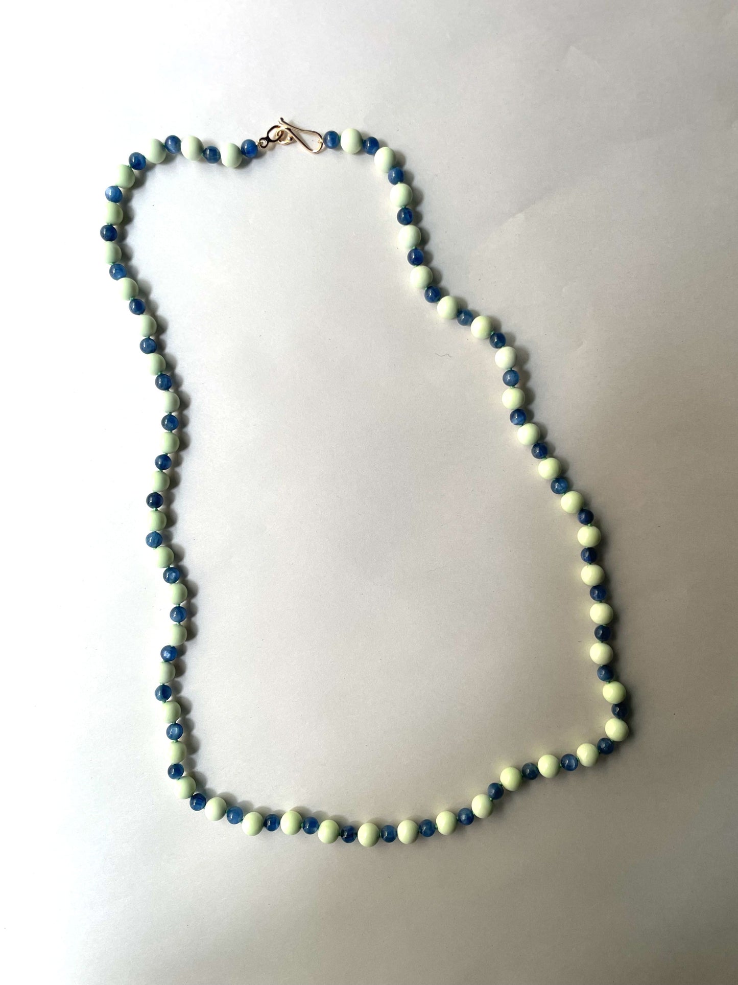 Lemon Chrysoprase & Kyanite Bead Necklace | Mikkel Brøgger