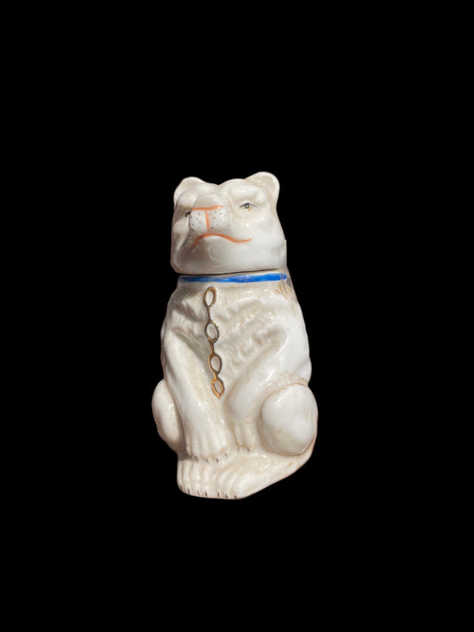 Wolf with Blue Collar and Chain (c. 1880–1900) French Mustard Pot