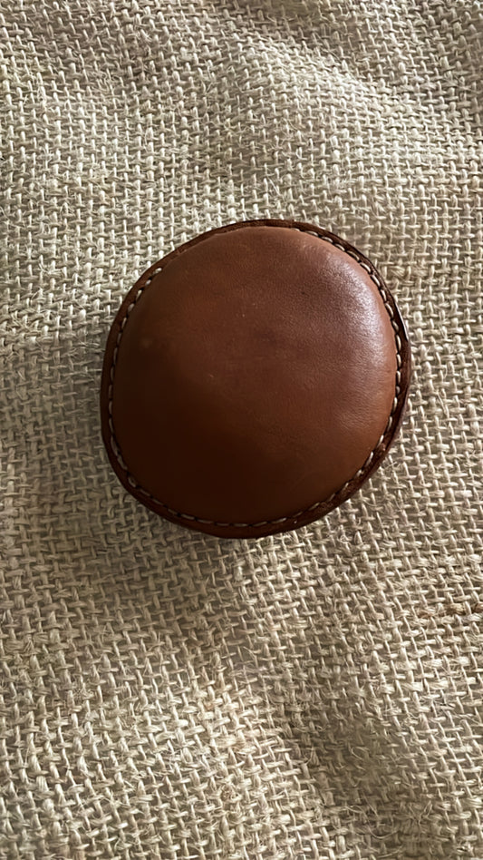 Medium Leather Beach Pebble Paperweight #3