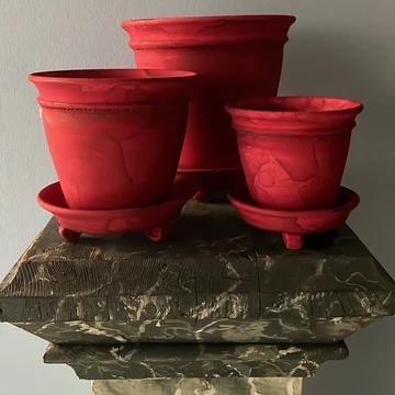 Red Unglazed Faaborg Pot | Handmade Erik Bendtsen Ceramics