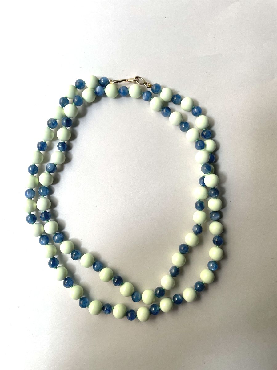 Lemon Chrysoprase & Kyanite Bead Necklace | Mikkel Brøgger