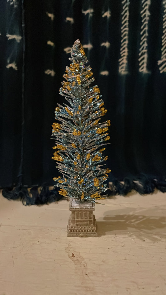 Green and Gold Brush Christmas Tree