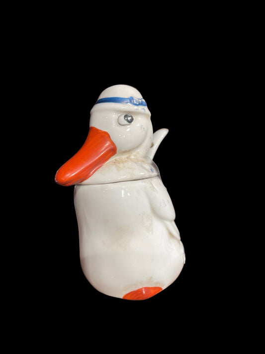 Duck with Cloche Hat (c. 1900) French Mustard Pot