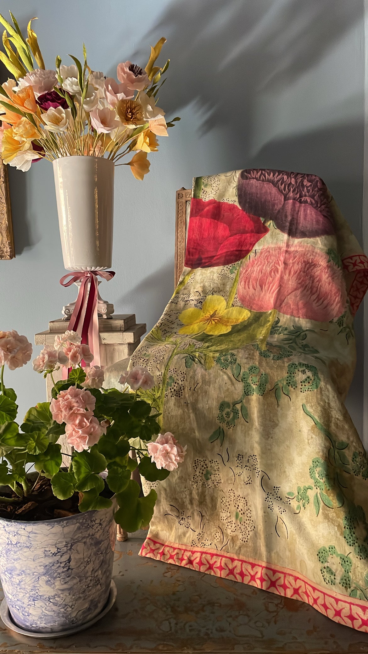 Poppy Study Violet Throw - John Derian