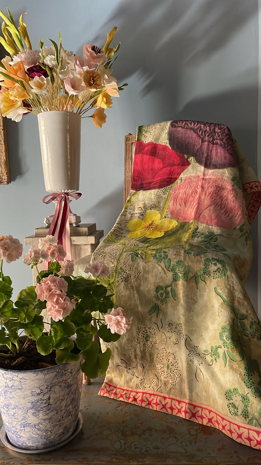 Poppy Study Violet Throw - John Derian