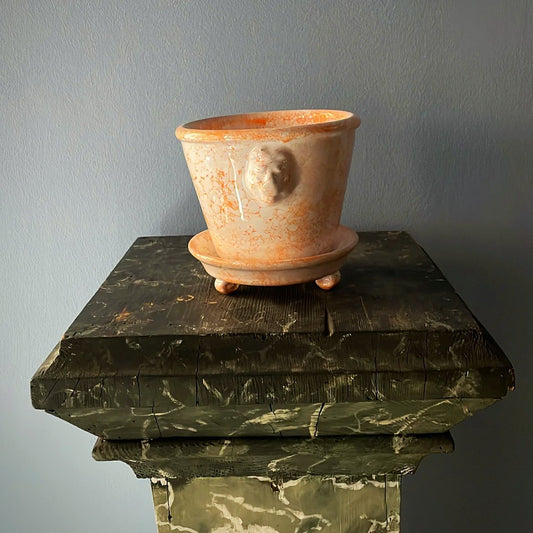 Orange Lion Pot Marbleized | Handmade Erik Bendtsen Ceramics