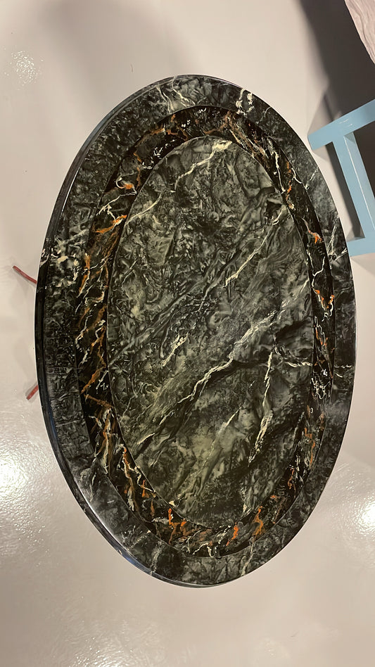 Antique Pedestal Table with Grain-Painted Wooden Top | Early 20th Century